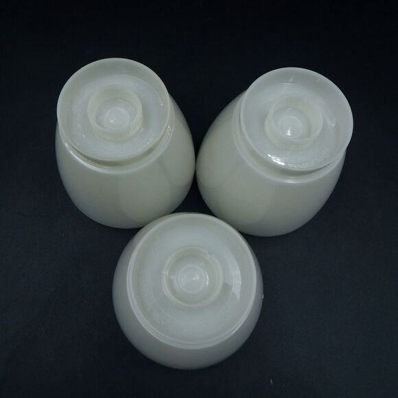 Vintage Tupperware 3 Cup Condiment Caddy Sheer Almond 758 733 Lids 2 Spoons - Picture 3 of 11